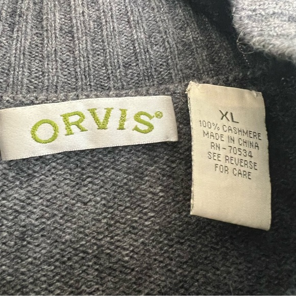 Orvis 100% Cashmere Cardigan in Grey Size XL - Picture 5 of 10